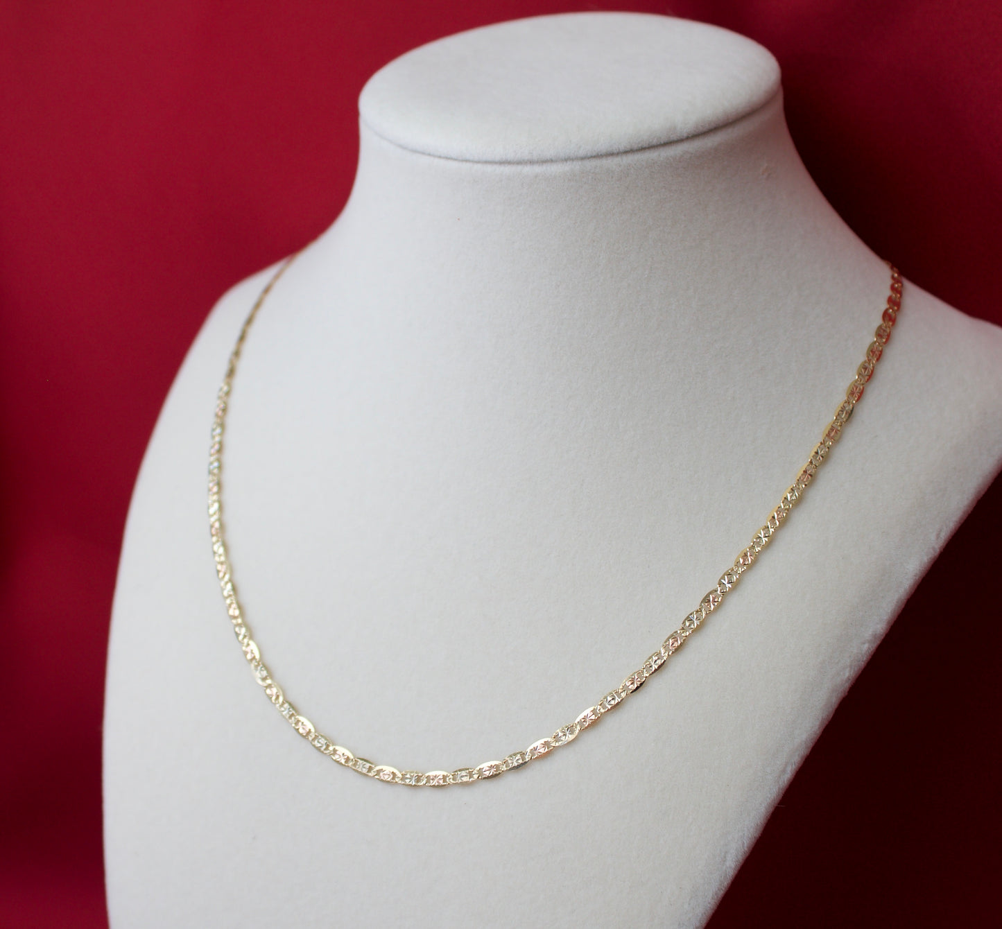14K Gold Valentino style Tri-color chain