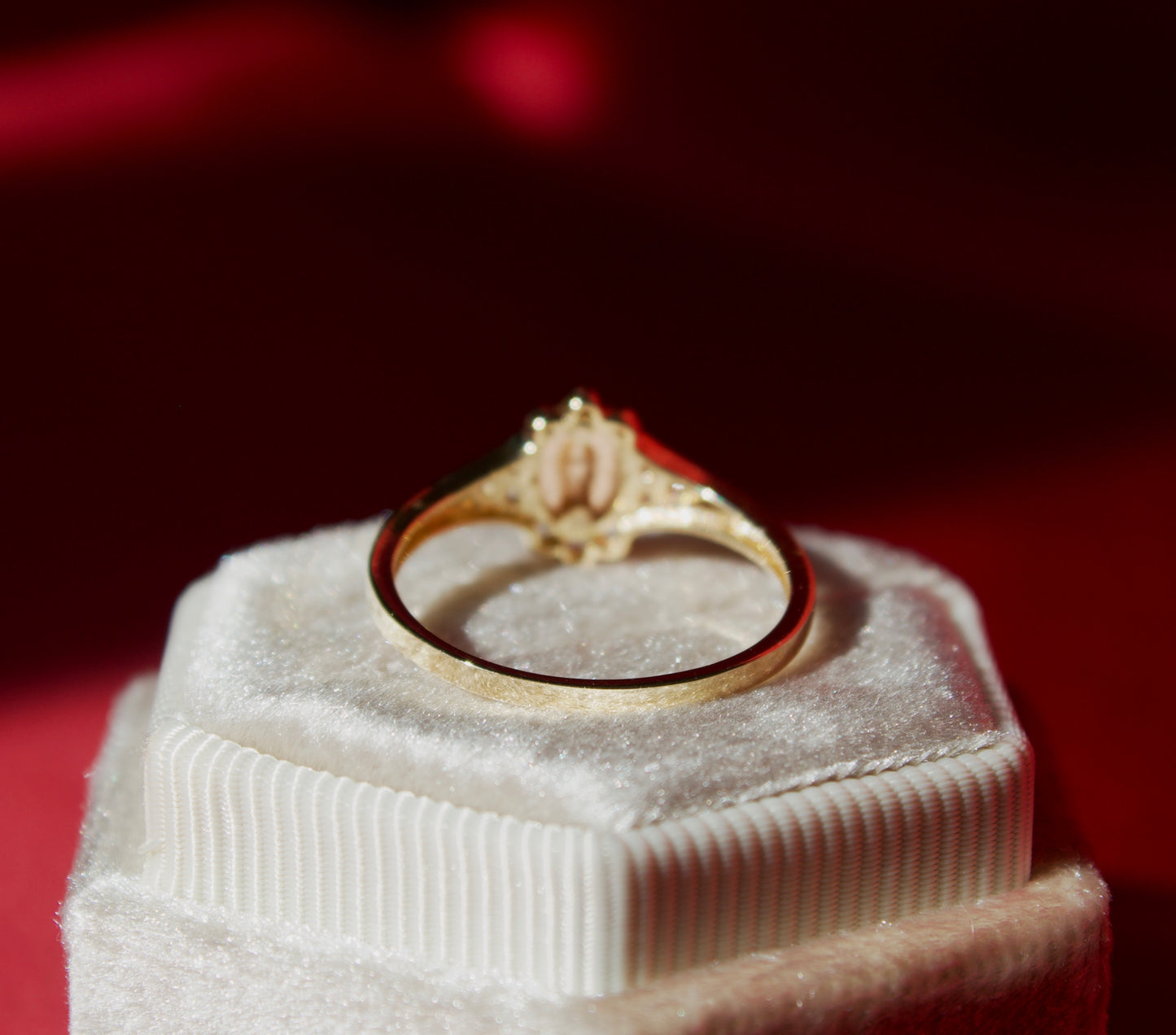 14K Gold dainty virgencita ring size 7