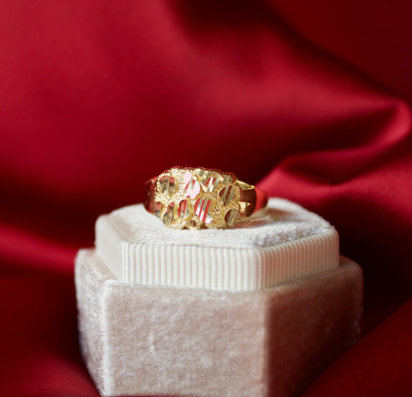 14K Gold Nugget style ring mens size 10