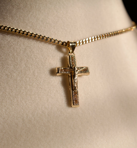 14K Gold cross pendant