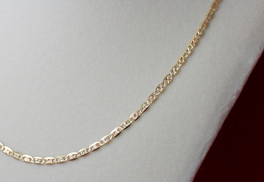 14K Gold Valentino style Tri-color chain