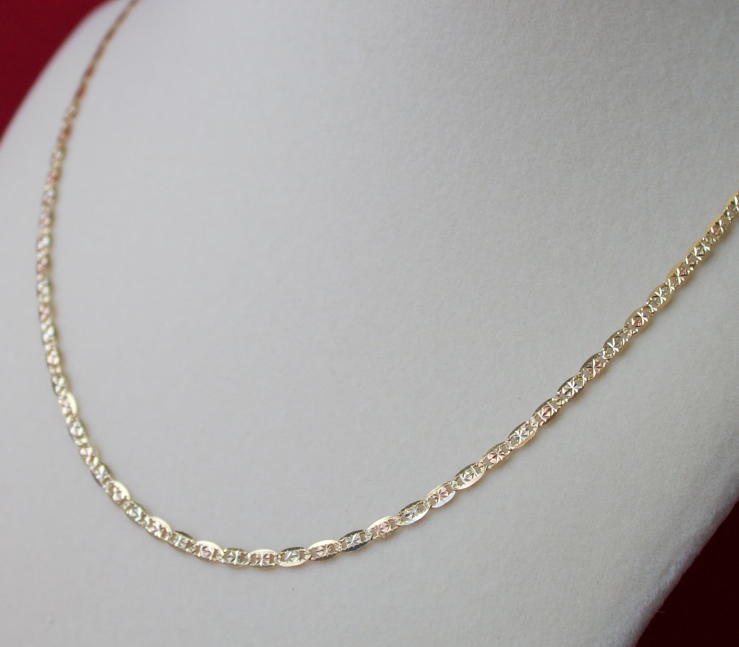 14K Gold Valentino style Tri-color chain