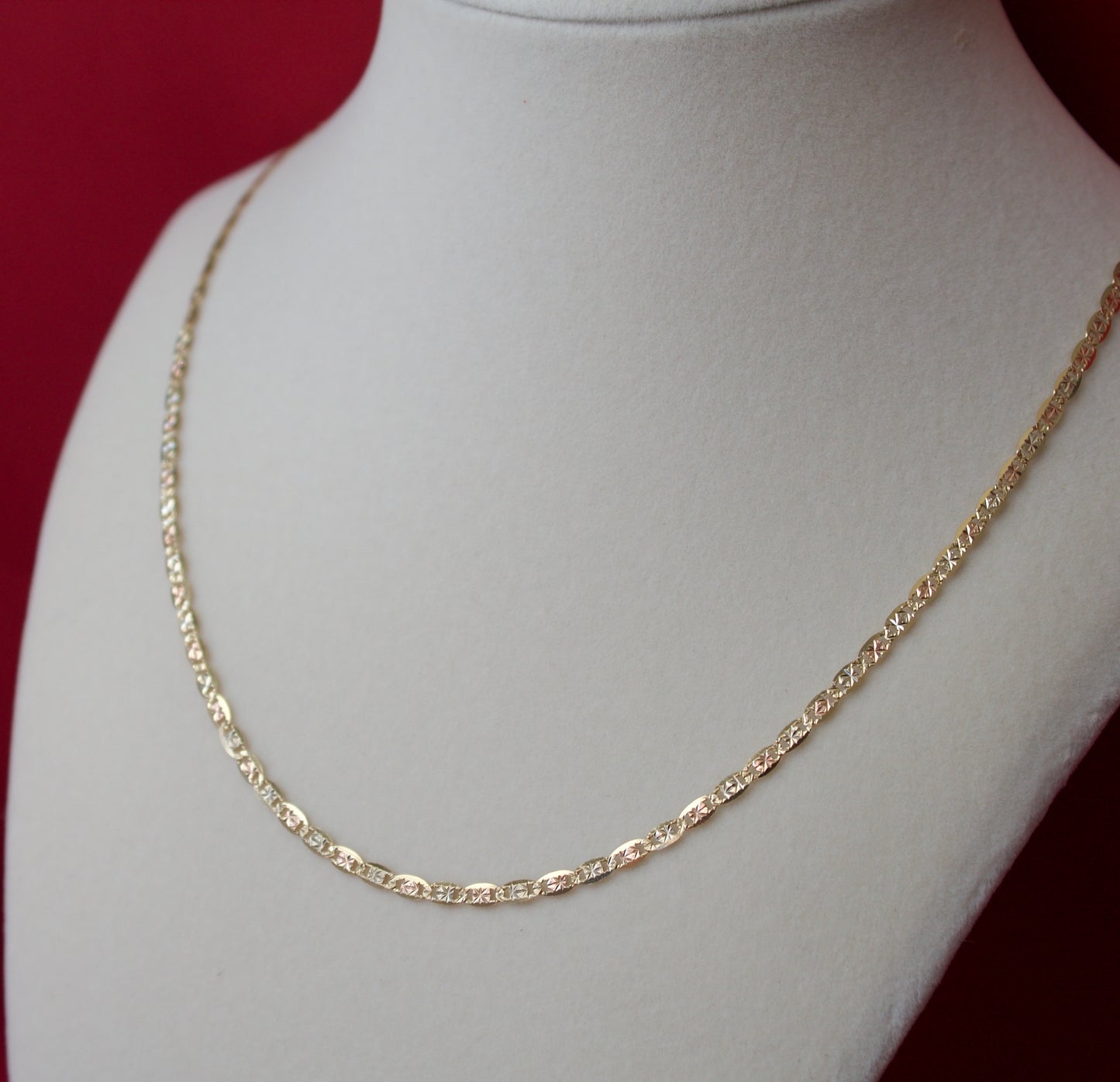 14K Gold Valentino style Tri-color chain