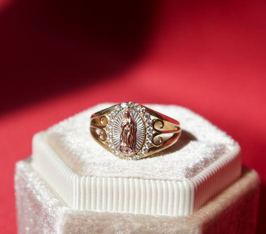 14K Gold Virgencita Ring Size 5