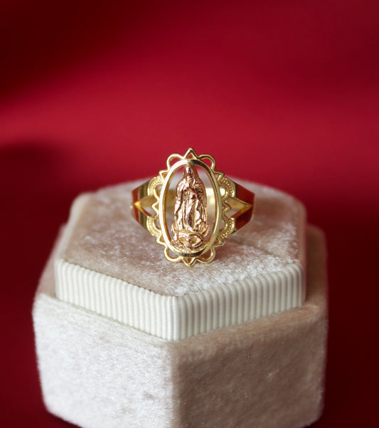 14K Gold Virgencita Ring Size 7