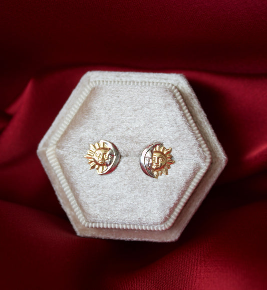 14K Gold Sol y Luna earrings