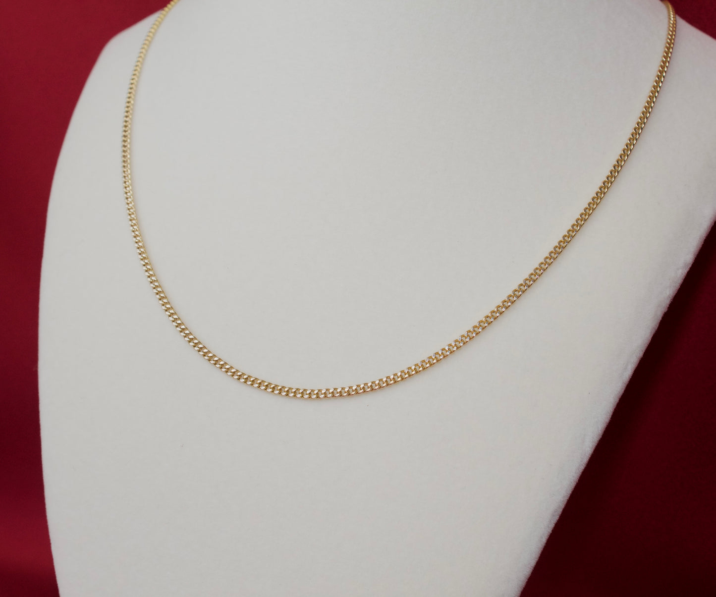 14K Gold dainty cuban link chain