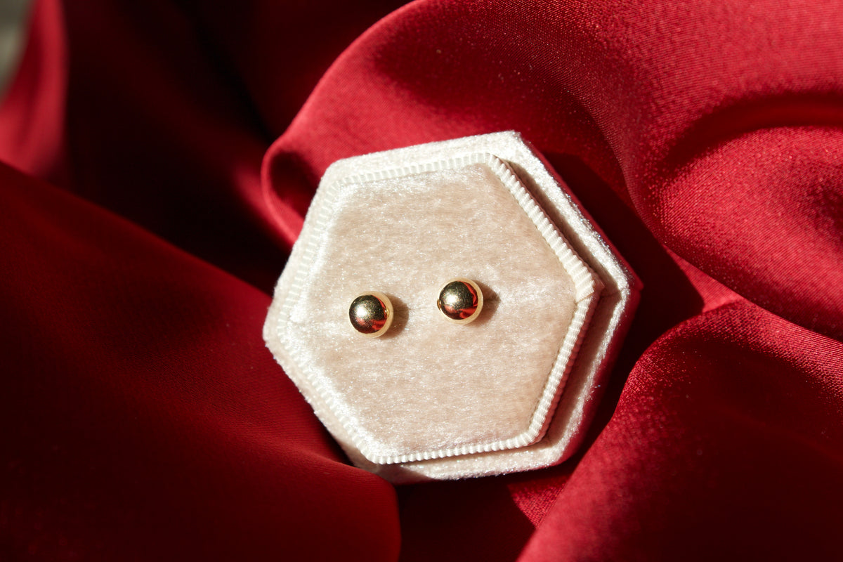 14K Gold ball earrings