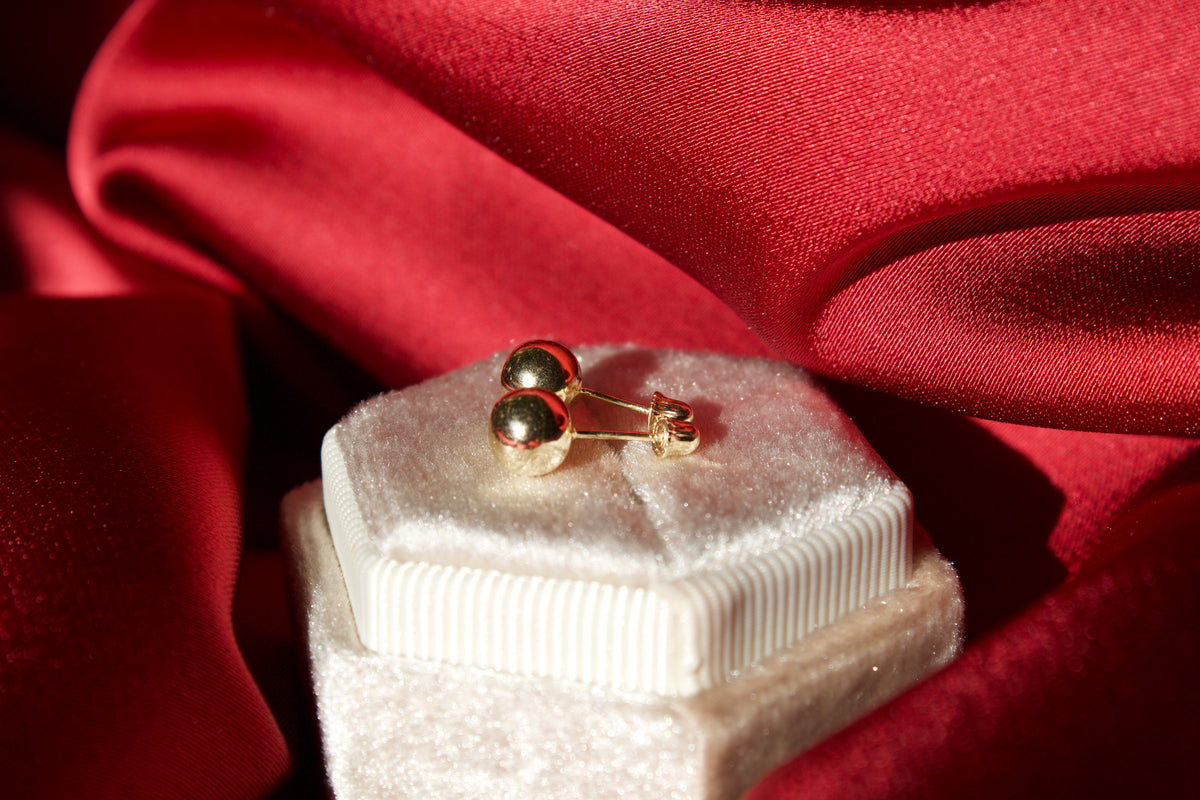 14K Gold ball earrings